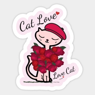 Cat Love, Love Cat Sticker